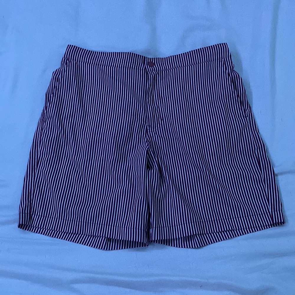 Abercrombie & Fitch Stretch Red and White Striped Shorts